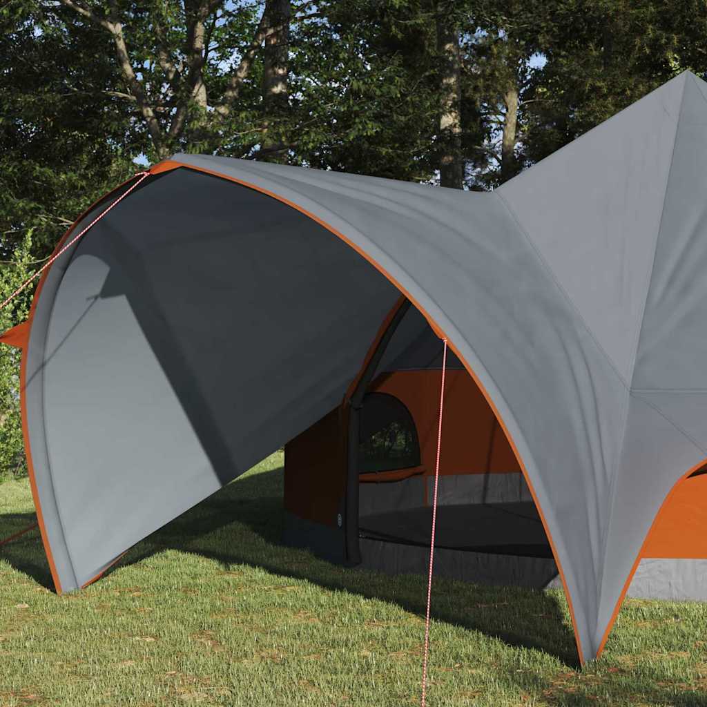 Tienda tipi Vidaxl con techo gris y naranja 600 x 600 x 347 cm