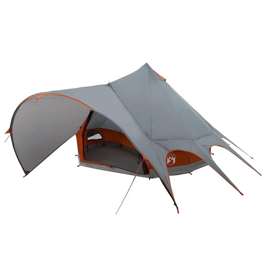 Tienda tipi Vidaxl con techo gris y naranja 600 x 600 x 347 cm