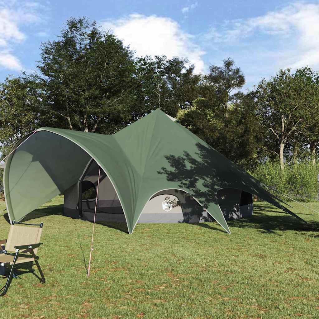 Tenda tipi Vidaxl con tetto verde e grigio 600 x 600 x 347 cm