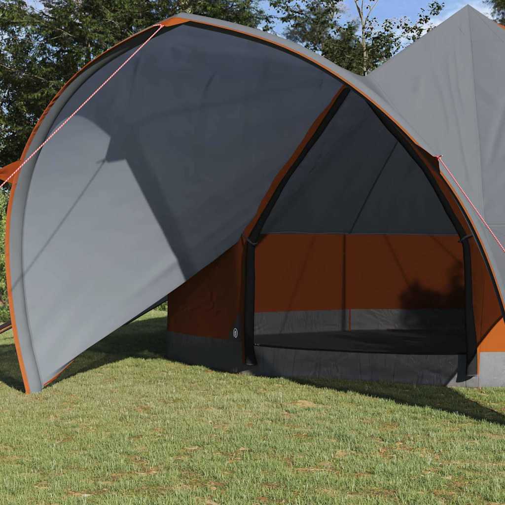 Vidaxl teepee tent met dak grijs en oranje 600 x 600 x 347 cm