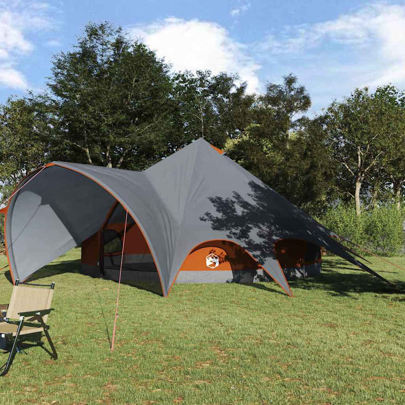 Tienda tipi Vidaxl con techo gris y naranja 600 x 600 x 347 cm