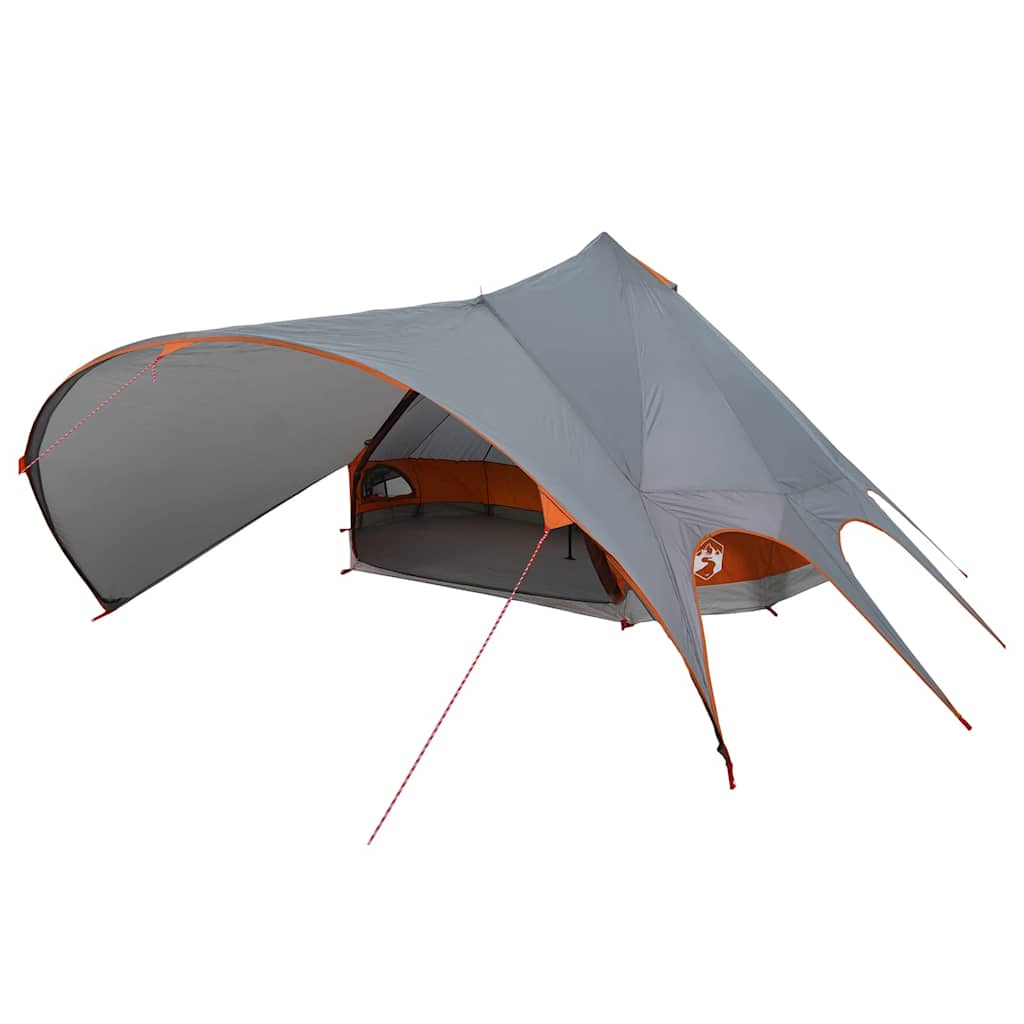 Vidaxl teepee tent met dak grijs en oranje 600 x 600 x 347 cm