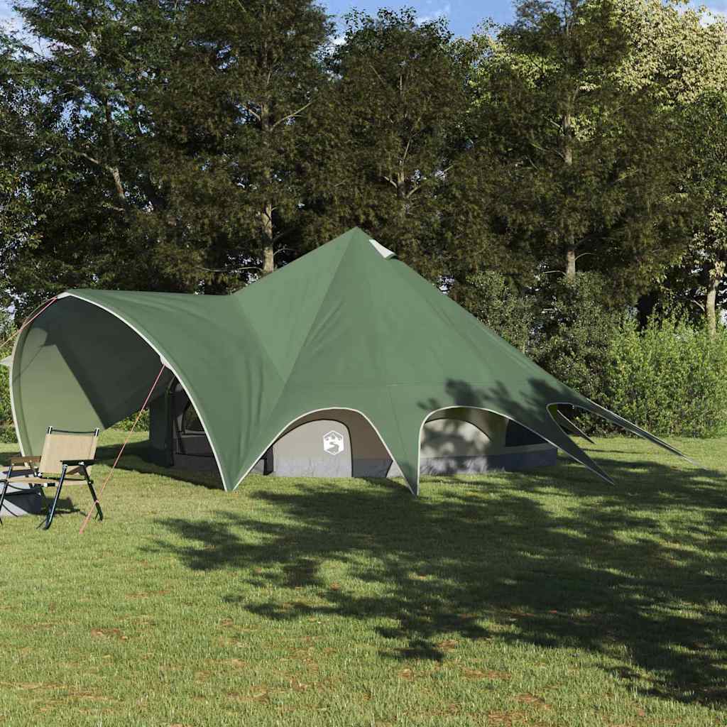 Tienda tipi Vidaxl con techo verde y gris 600 x 600 x 347 cm