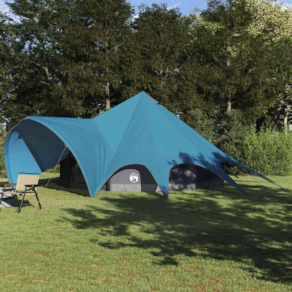 Tenda teepee Vidaxl con tetto blu e grigio 600 x 600 x 347 cm
