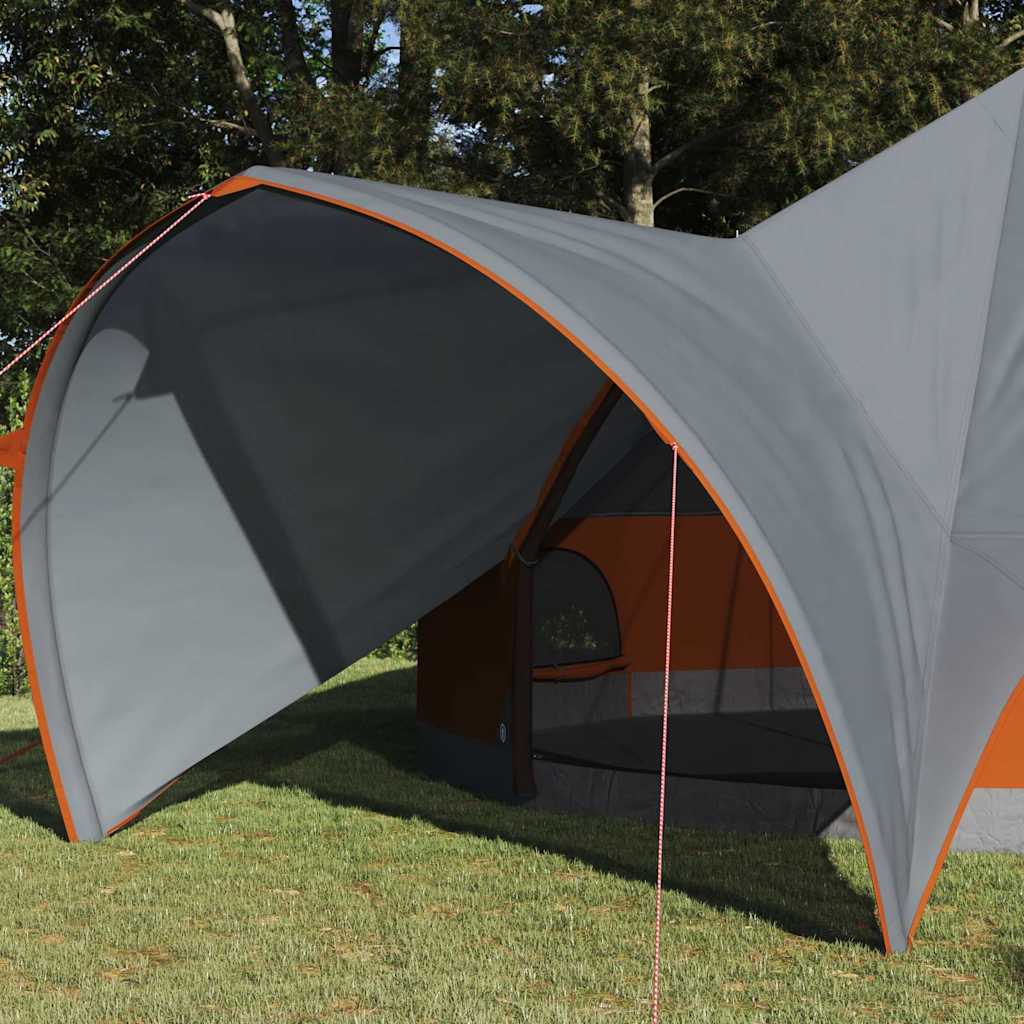 Tienda tipi Vidaxl con techo gris y naranja 600 x 600 x 347 cm
