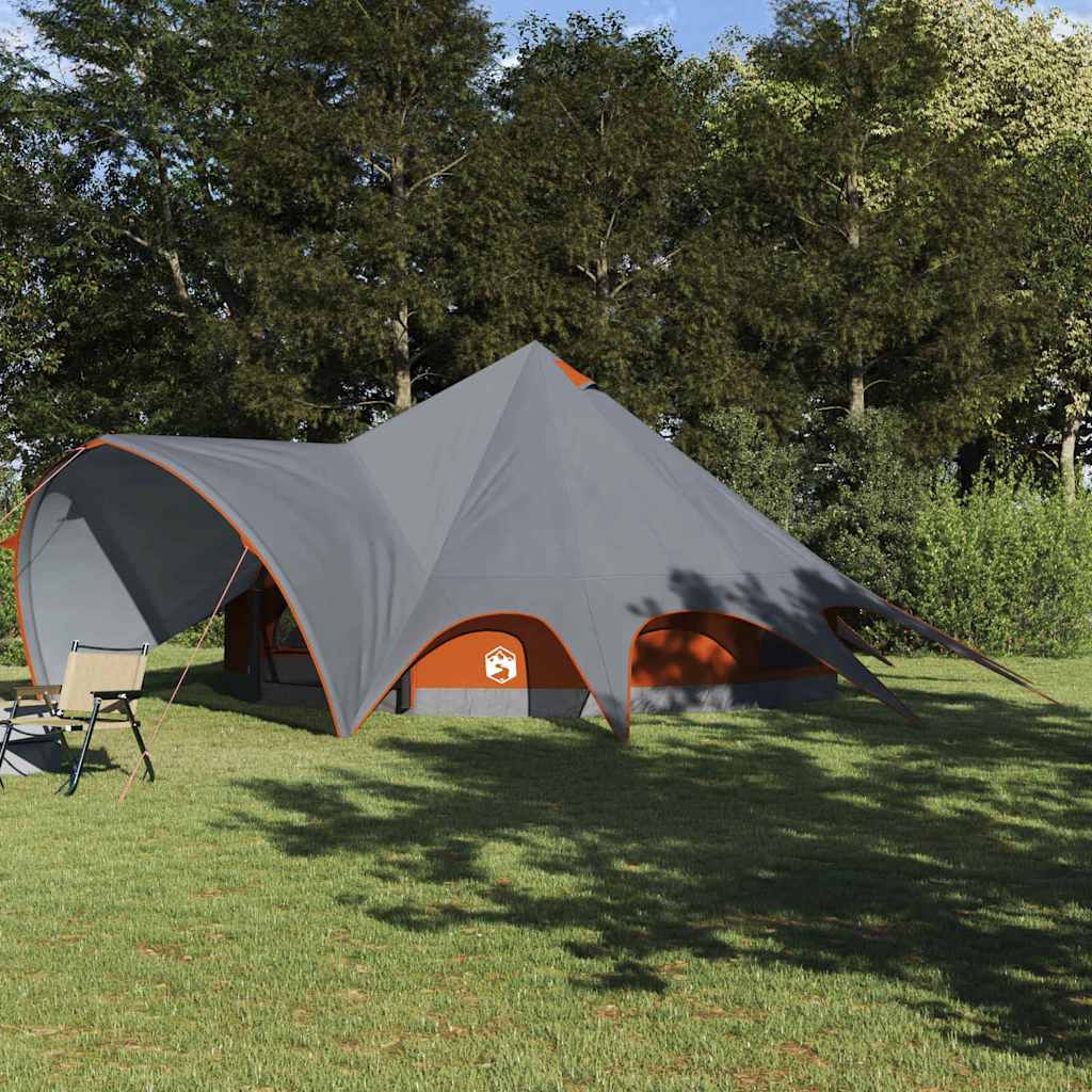 Tenda teepee Vidaxl con tetto grigio e arancione 600 x 600 x 347 cm