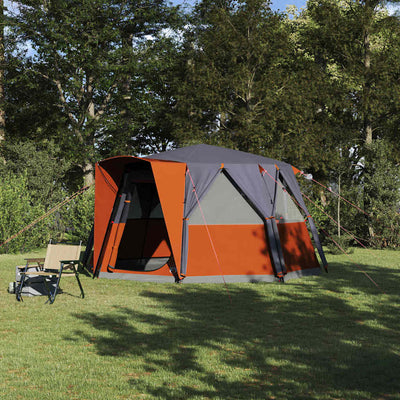 Vidaxl huisje tent met dak grijs en oranje 425 x 396 x 222 cm