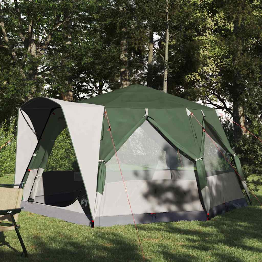 Tenda Vidaxx con tetto e ripostiglio verde e bianco 333 x 317 x 194 cm