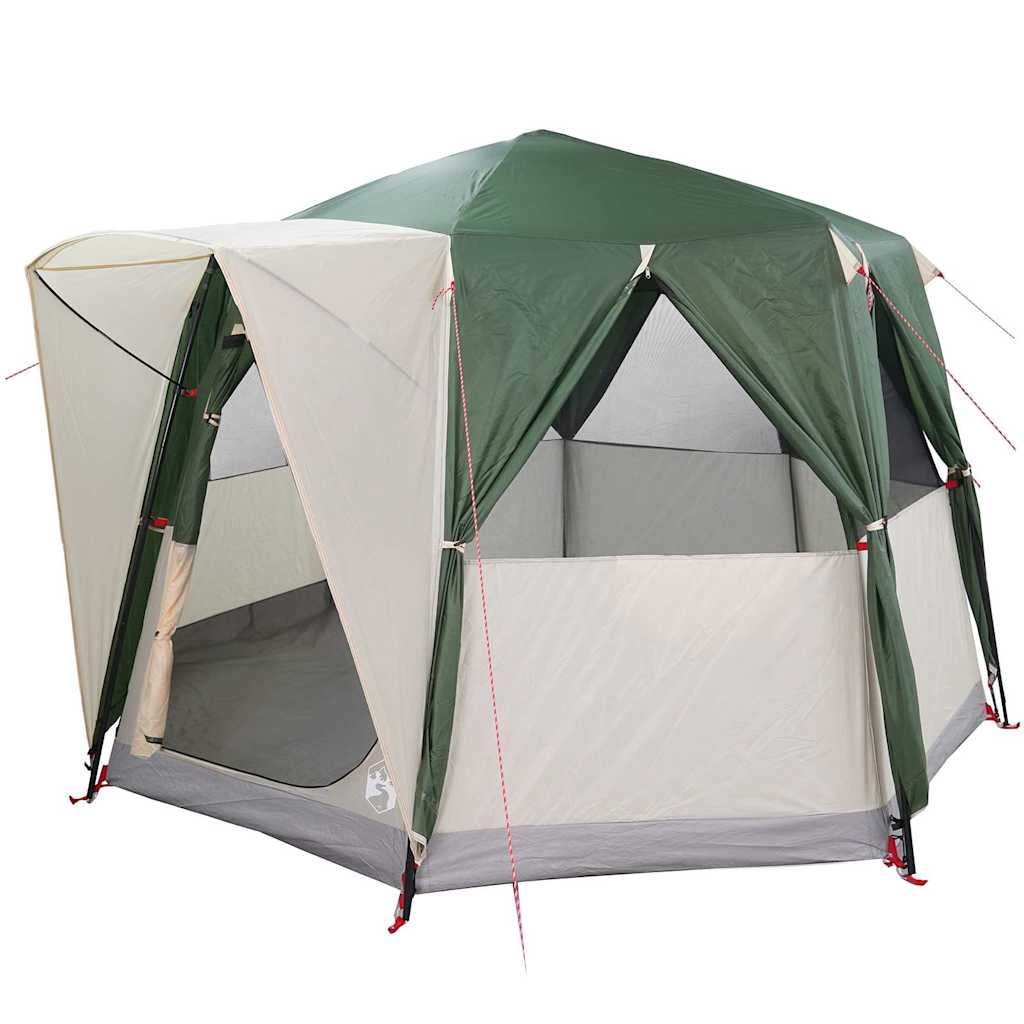 Tenda Vidaxx con tetto e ripostiglio verde e bianco 320 x 320 x 203 cm