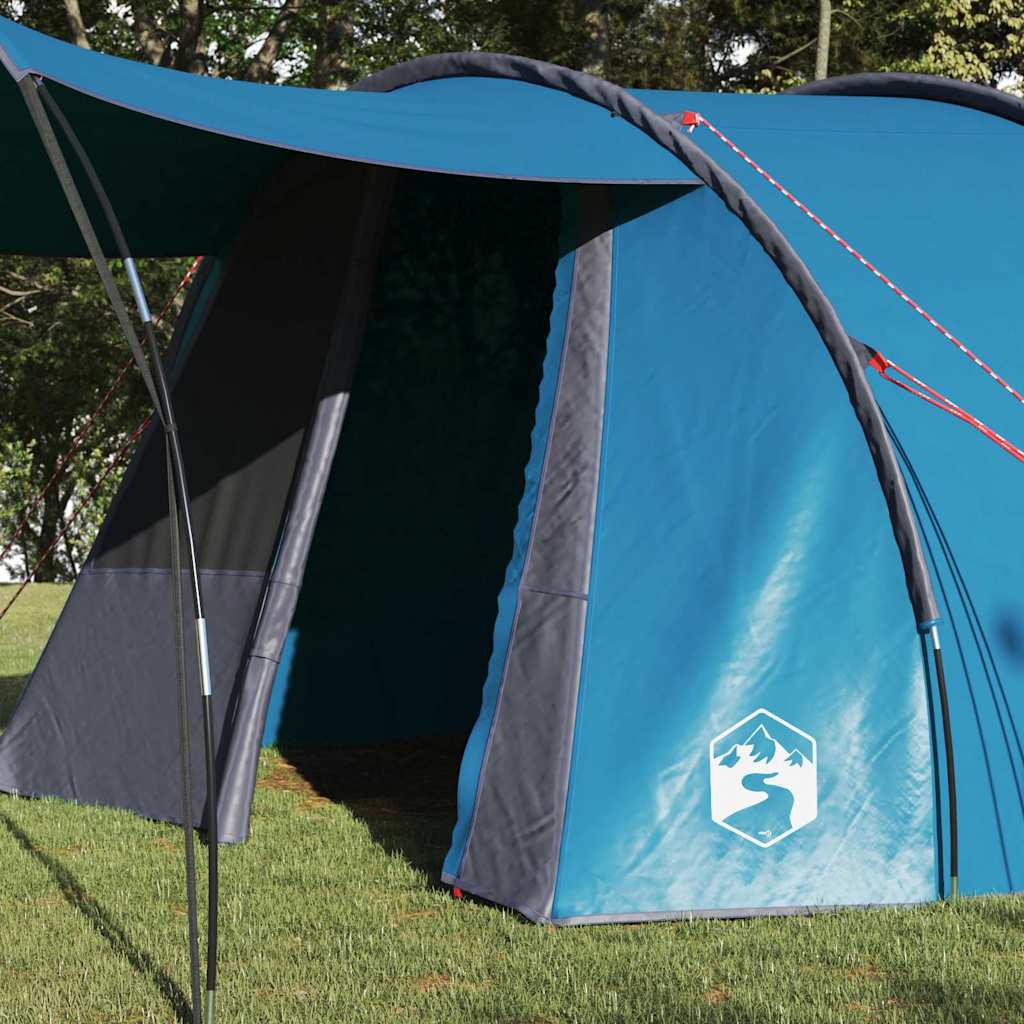 Tenda a tunnel Vidaxx con tetto con ripostiglio blu e grigio 740 x 370 x 220 cm
