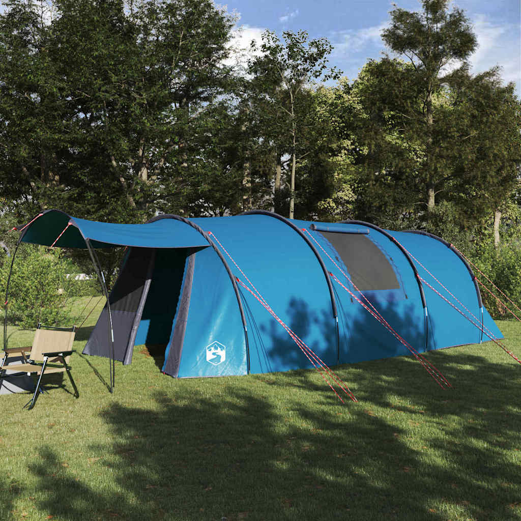 Tenda a tunnel Vidaxx con tetto con ripostiglio blu e grigio 740 x 370 x 220 cm