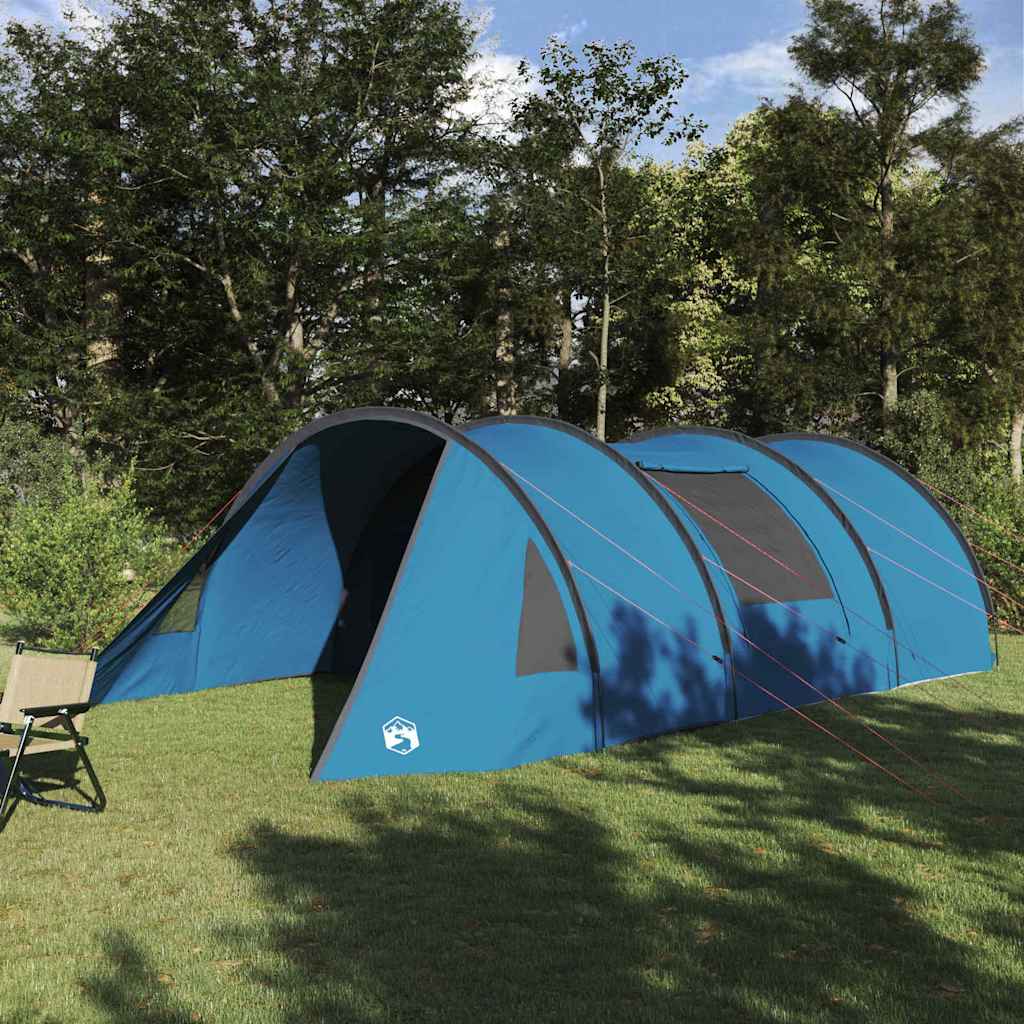Tenda a tunnel Vidaxx con tetto con ripostiglio blu e grigio 778 x 356 x 210 cm