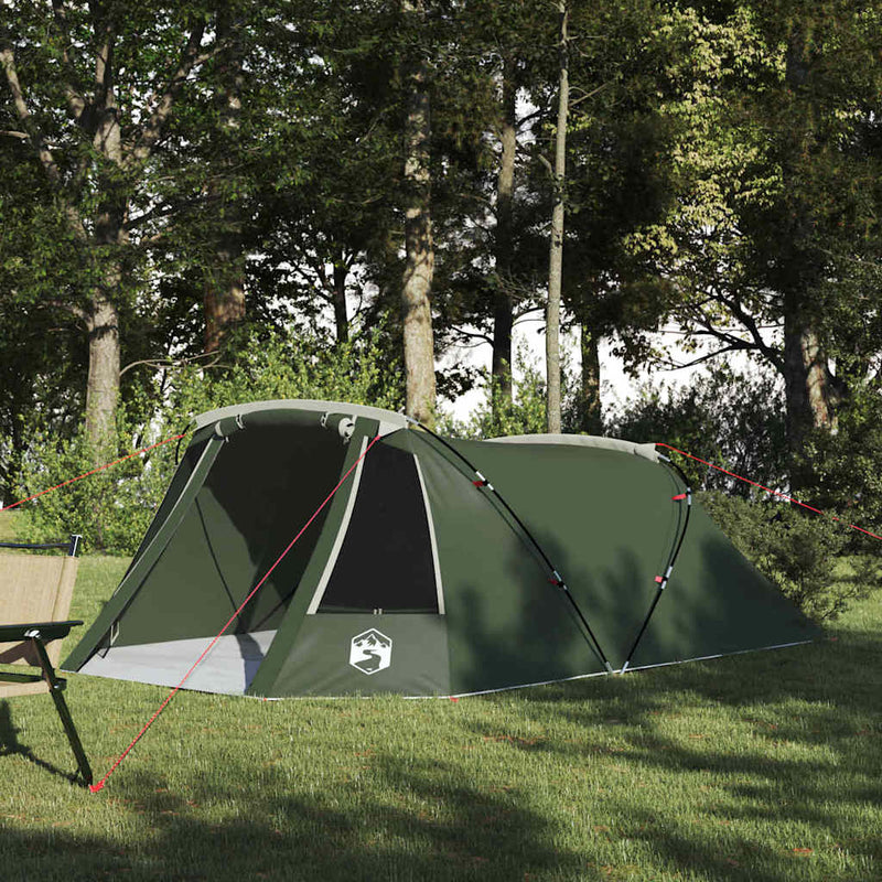 Vidaxl tunneltent met dak met opslag groen en wit 328 x 228 x 115 cm
