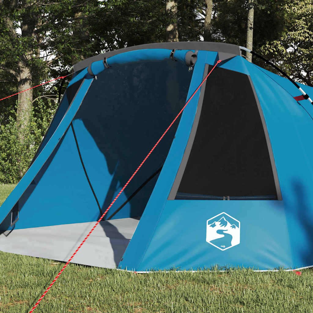 Tenda a tunnel Vidaxx con tetto con ripostiglio blu e grigio 328 x 228 x 115 cm