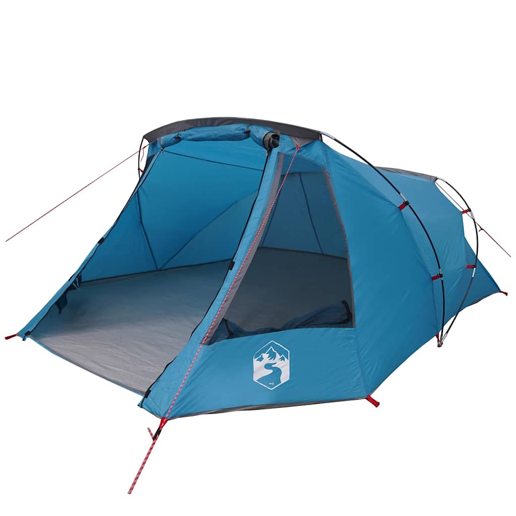 Tenda a tunnel Vidaxx con tetto con ripostiglio blu e grigio 328 x 228 x 115 cm