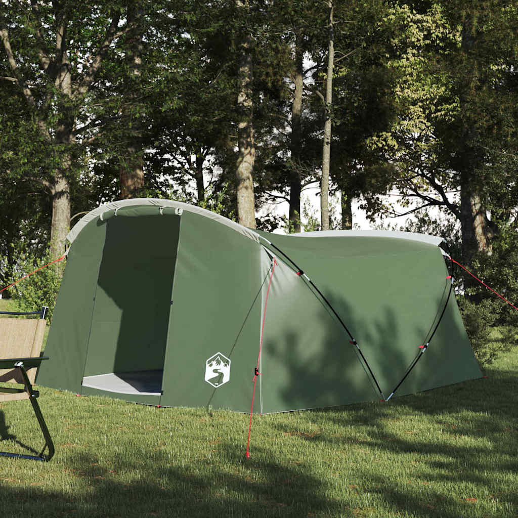Vidaxl tunneltent met dak met opslag groen en wit 318 x 275 x 140 cm