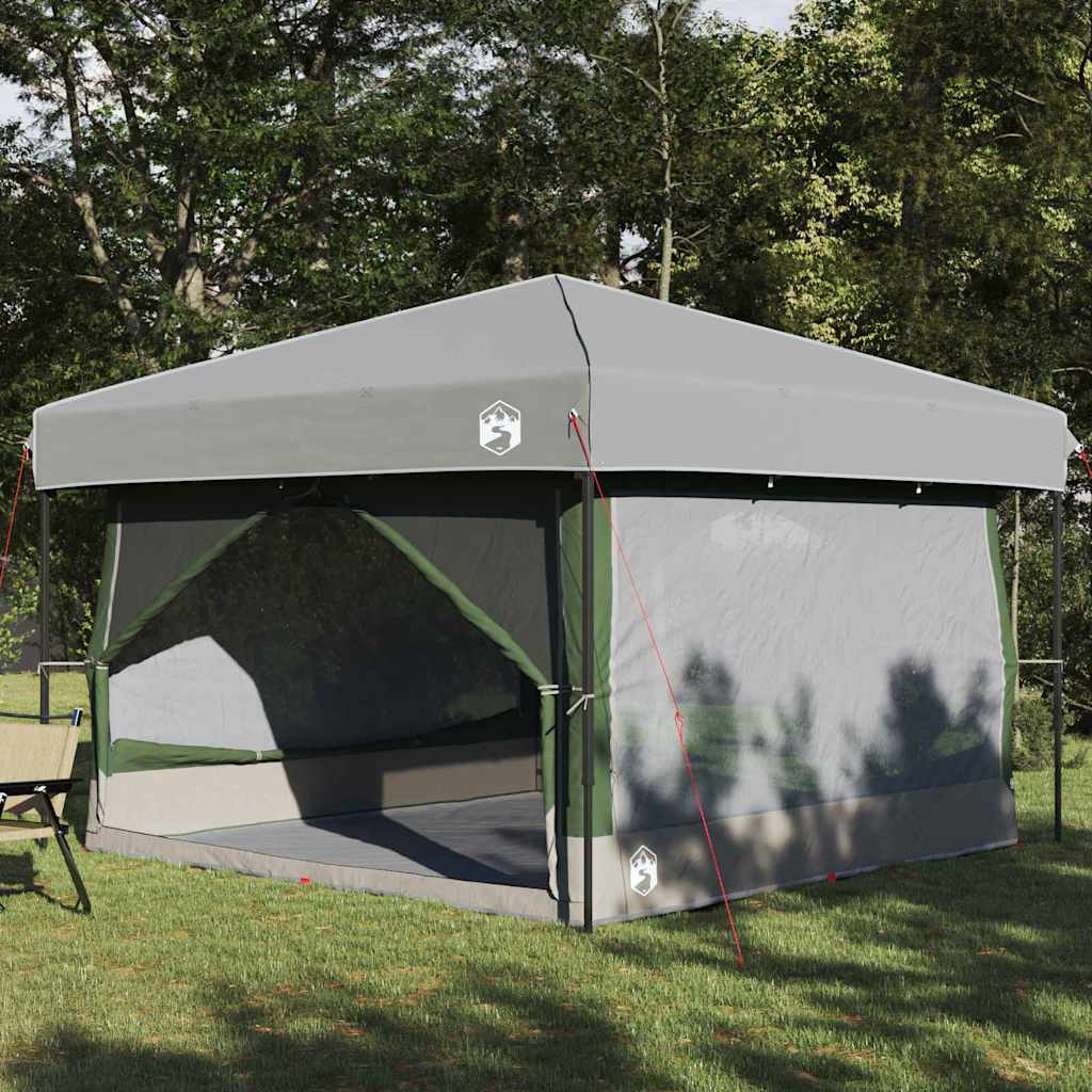 Vidaxl binnentent met dak met opslag groen en grijs 300 x 300 x 250 cm