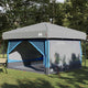 Tienda interior VidaXL con techo con almacenaje azul y gris 300 x 300 x 250 cm
