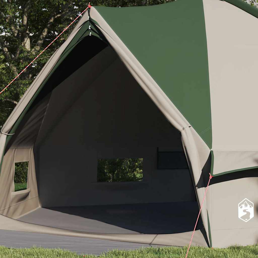 Tenda teepee Vidaxl con tetto e ripostiglio verde e bianco 490 x 410 x 210 cm