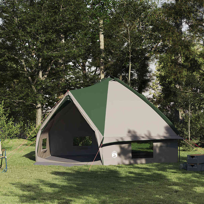 Tienda tipi Vidaxl con techo con almacenaje verde y blanco 490 x 410 x 210 cm