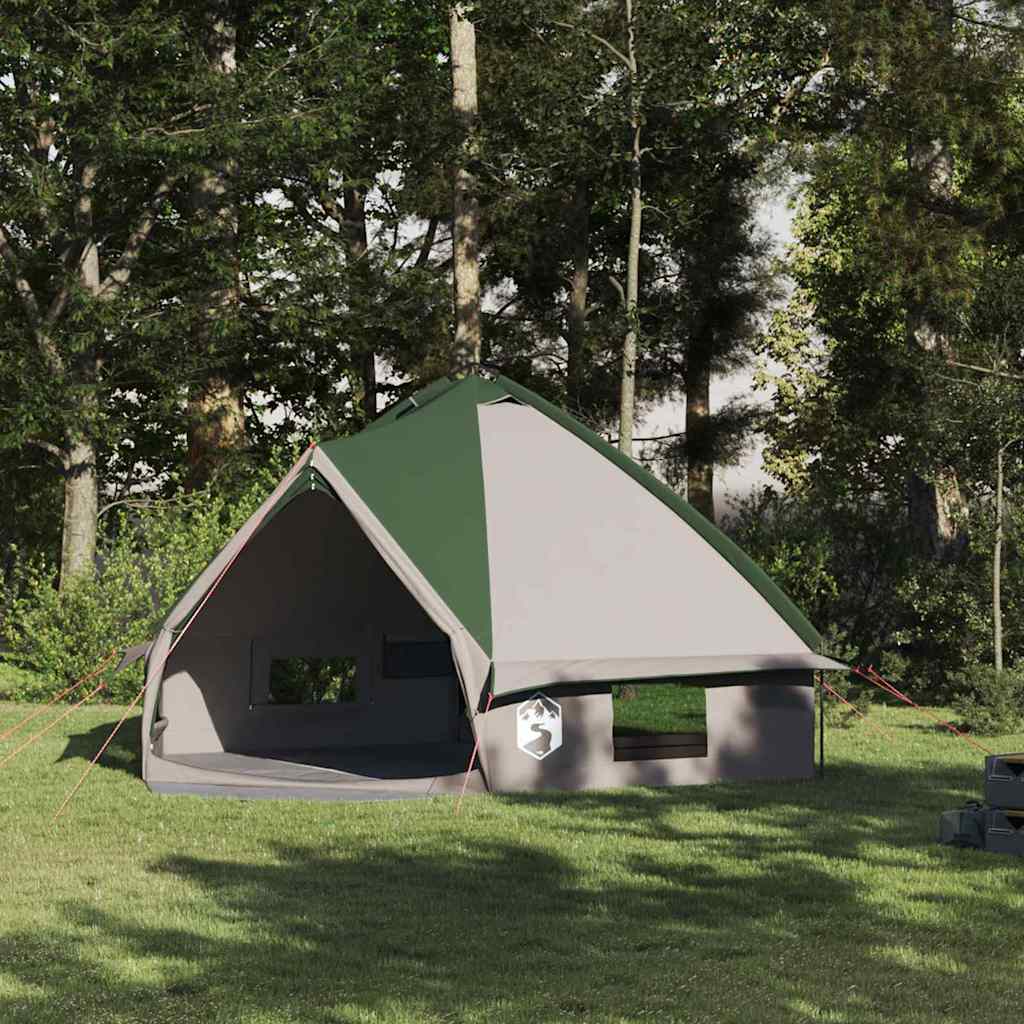 Tienda tipi Vidaxl con techo con almacenaje verde y blanco 490 x 410 x 210 cm