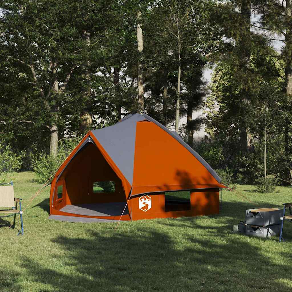 Tienda tipi Vidaxl con techo gris y naranja 490 x 410 x 210 cm