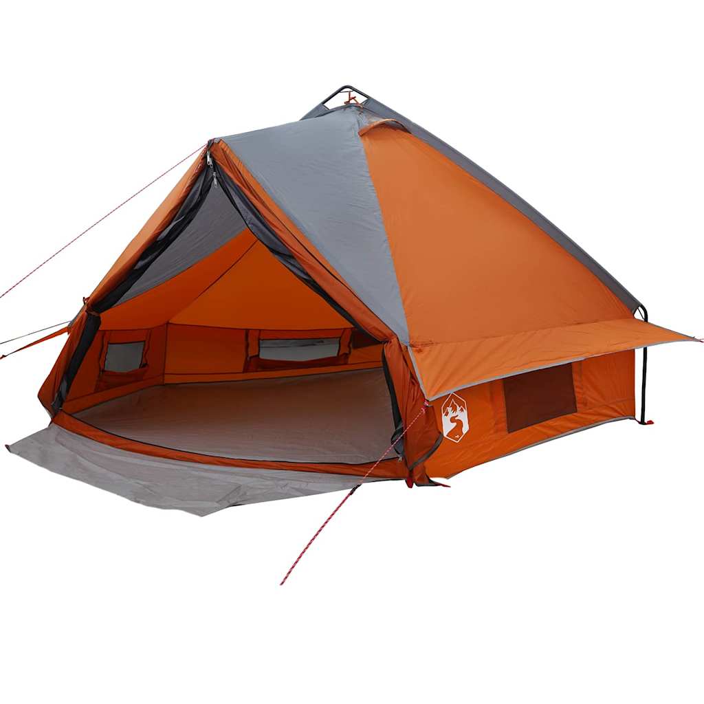 Tienda tipi Vidaxl con techo gris y naranja 490 x 410 x 210 cm
