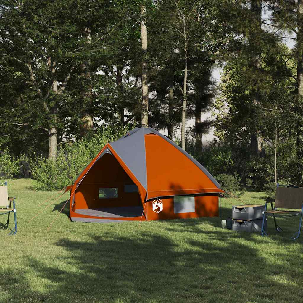 Tienda tipi Vidaxl con techo gris y naranja 490 x 410 x 210 cm