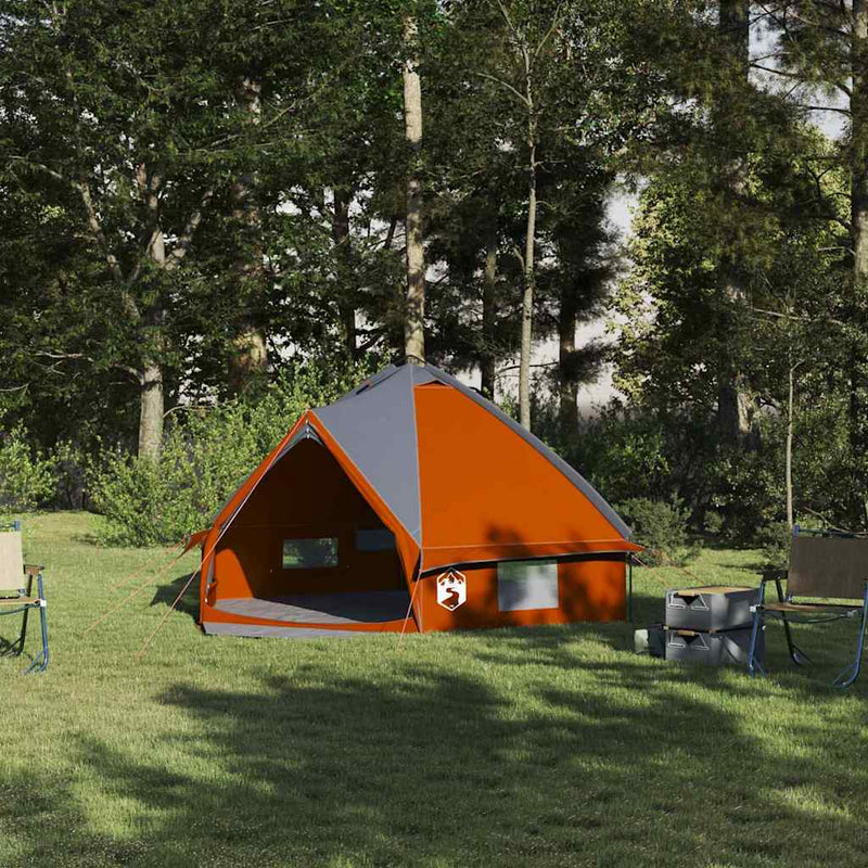 Vidaxl teepee tent met dak grijs en oranje 490 x 410 x 210 cm