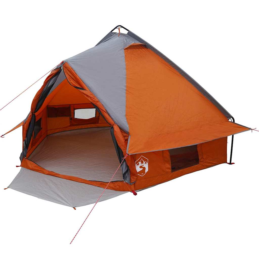 Tienda tipi Vidaxl con techo gris y naranja 490 x 410 x 210 cm