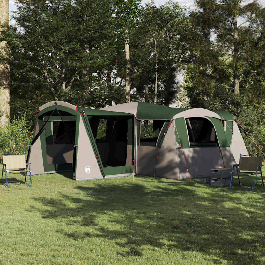 Tenda familiare Vidaxx con tetto con ripostiglio verde e bianco 745 x 700 x 217 cm