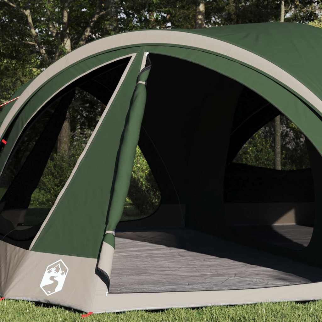 Vidaxl gezinstent met dak met opslag groen en grijs 460 x 430 x 214 cm