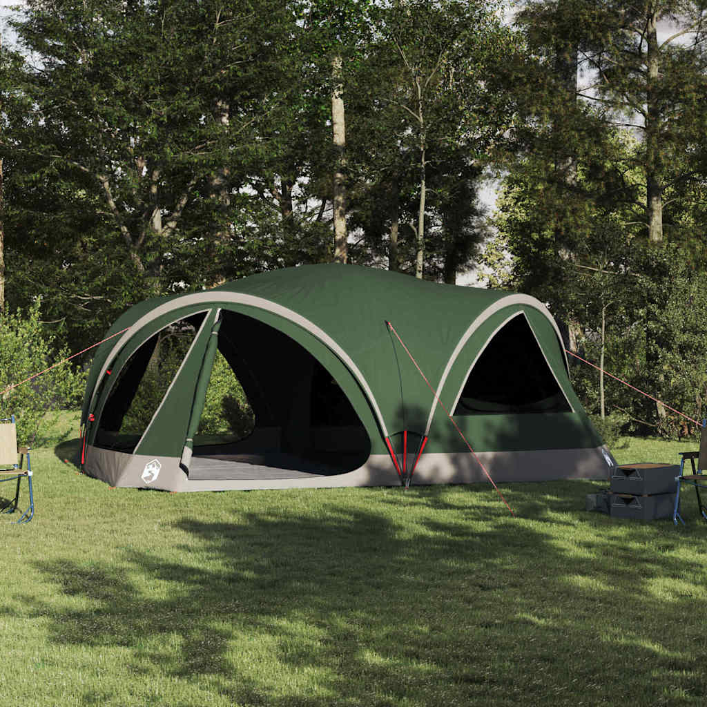Vidaxl gezinstent met dak met opslag groen en grijs 460 x 430 x 214 cm