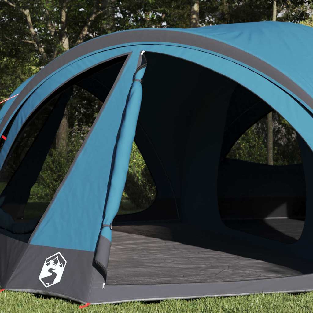 Vidaxl gezinstent met dak met opslag blauw en grijs 460 x 430 x 214 cm