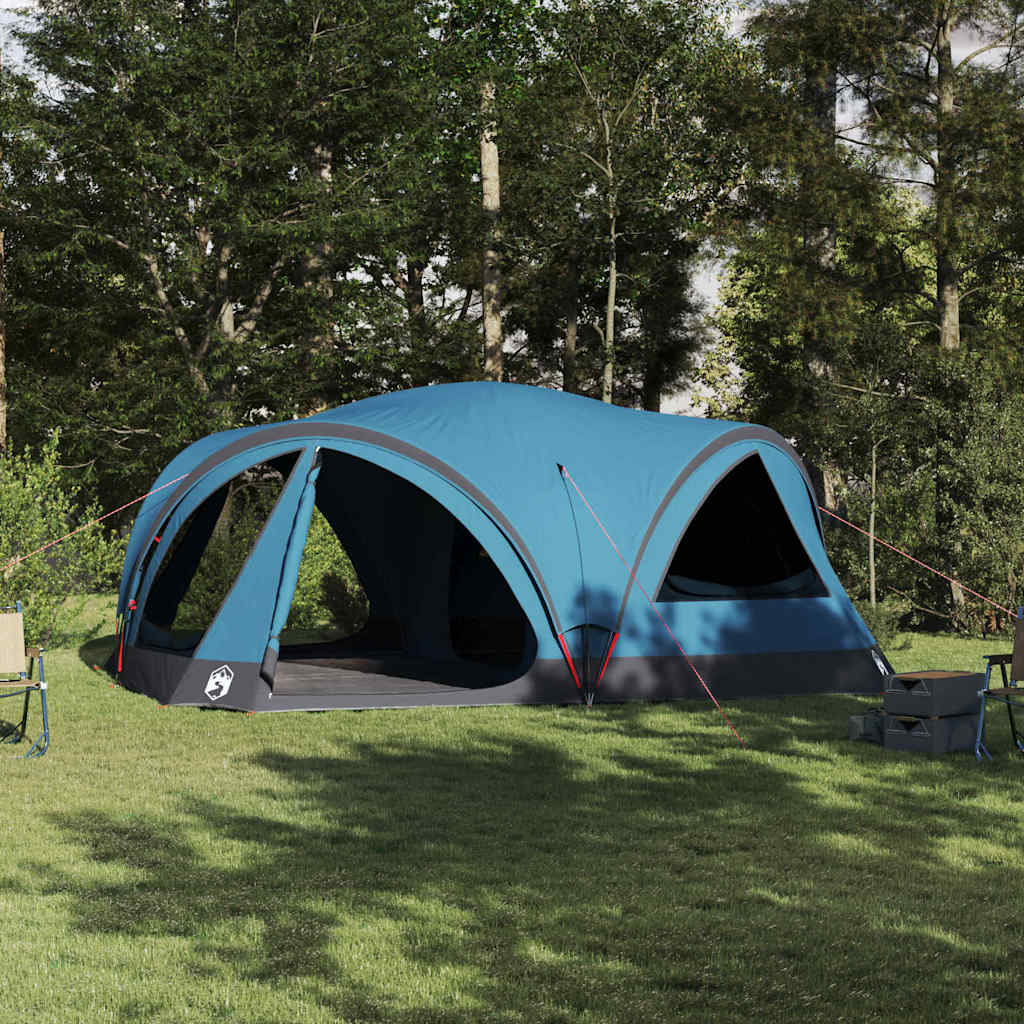 Vidaxl gezinstent met dak met opslag blauw en grijs 460 x 430 x 214 cm