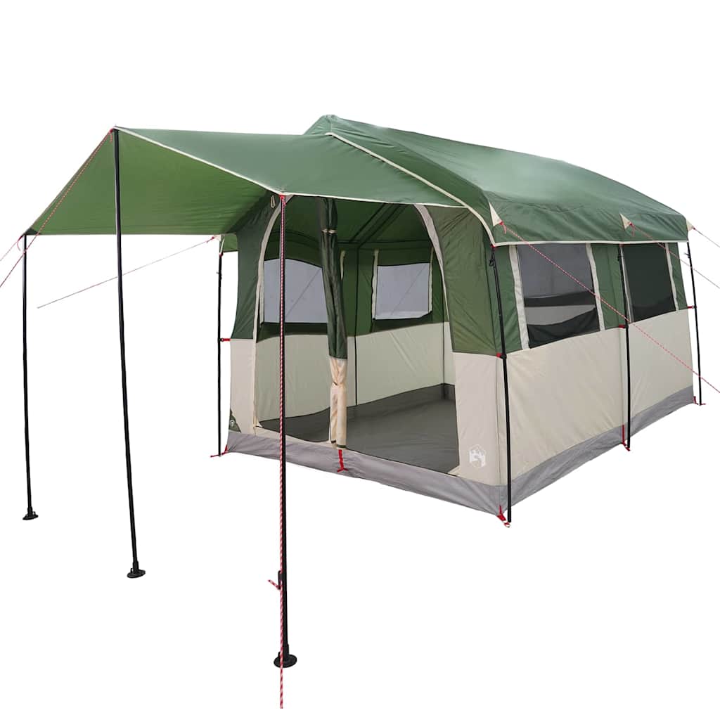 Tenda familiare Vidaxx con tetto con ripostiglio verde e bianco 324 x 255 x 230 cm