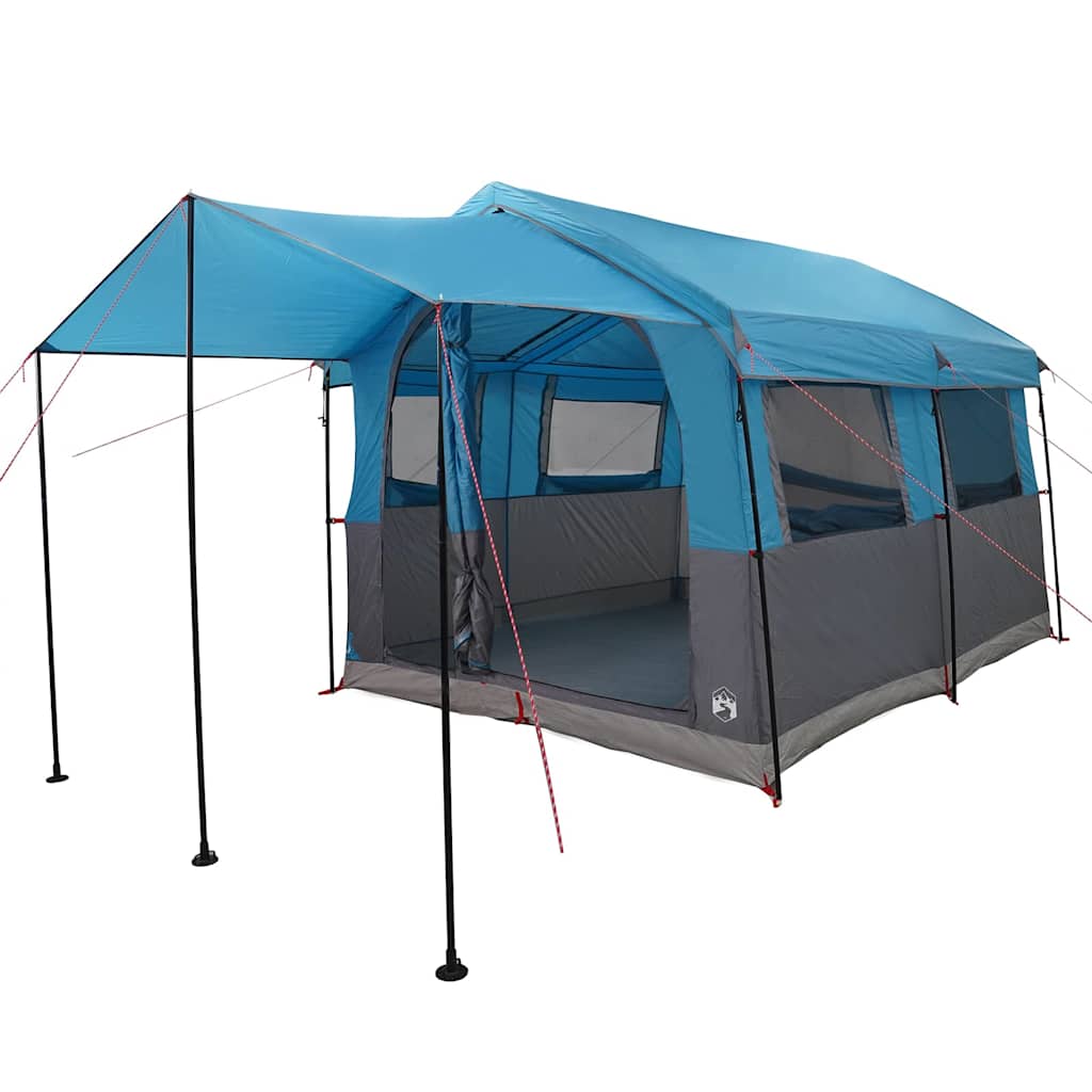 Vidaxl gezinstent met dak met opslag blauw en grijs 324 x 255 x 230 cm