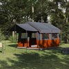 Tenda familiare Vidaxx con tetto grigio e arancione 324 x 255 x 230 cm