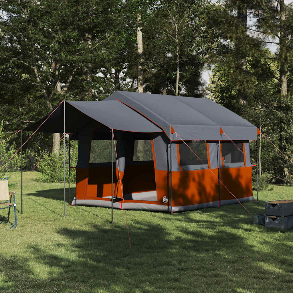 Tenda familiare Vidaxx con tetto grigio e arancione 324 x 255 x 230 cm