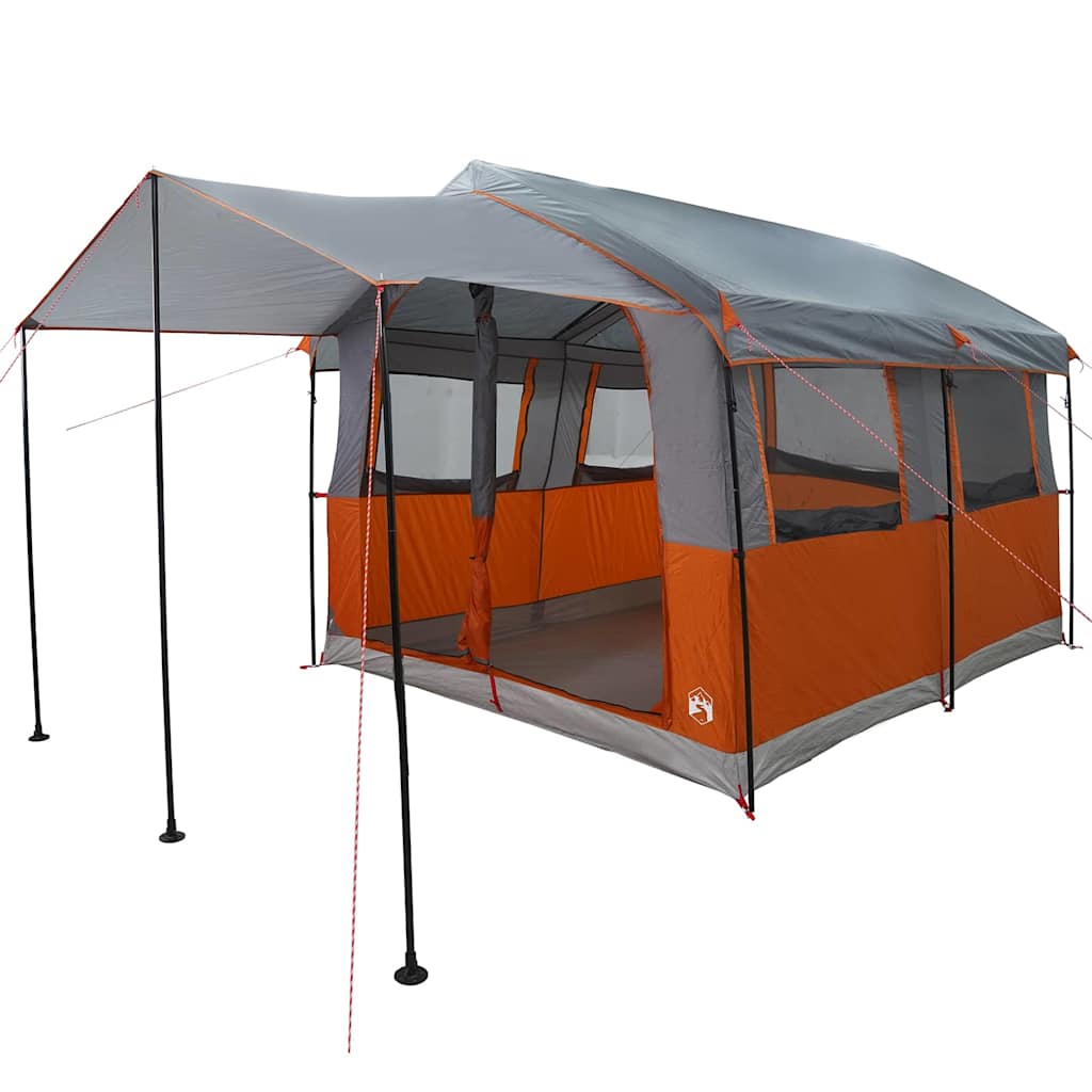 Tenda familiare Vidaxx con tetto grigio e arancione 324 x 255 x 230 cm