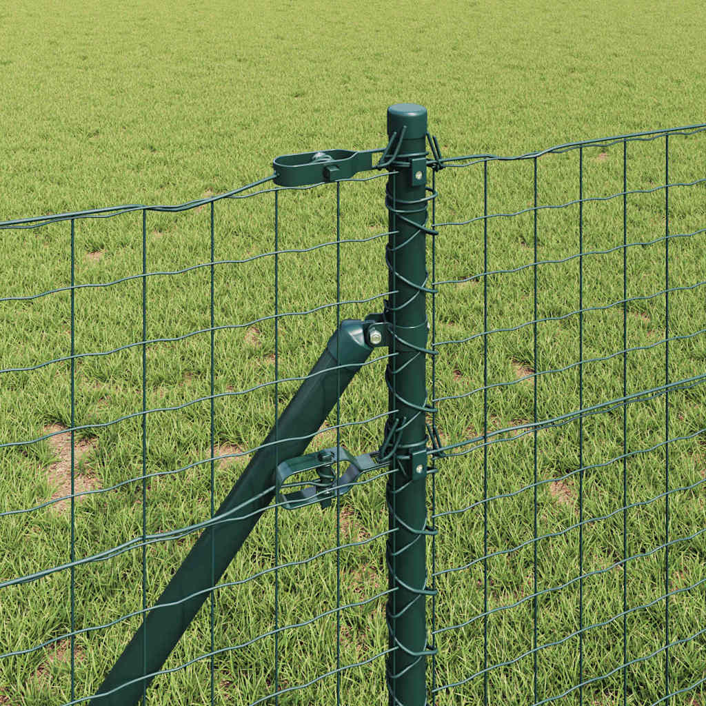 Poste valla vidaxl 7 piezas acero verde