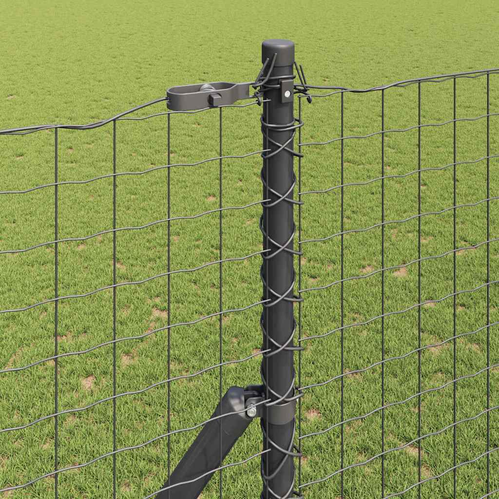 Poste valla vidaxl 7 piezas acero gris