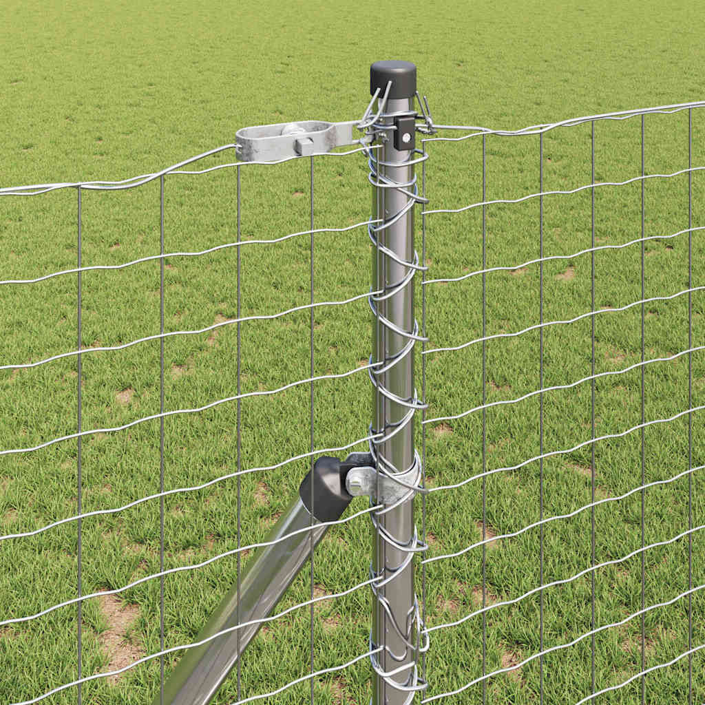 Poste valla vidaxl 7 piezas acero plateado