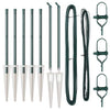 Vidaxl afrasteringspaal 7 pcs groen staal