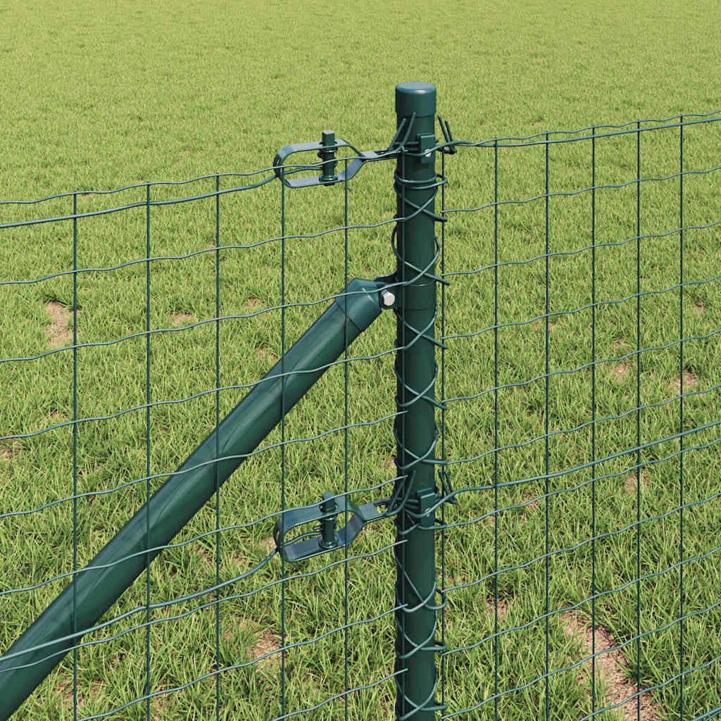 Pali per recinzione Vidaxl 13 pezzi in acciaio verde