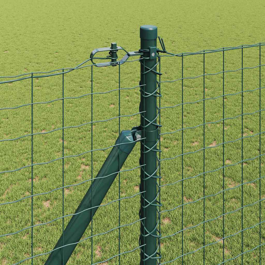 Pali per recinzione Vidaxl 7 pezzi in acciaio verde