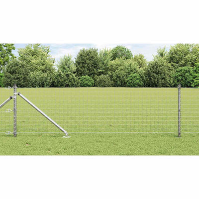 Vidaxl afrasteringspaal 7 pcs zilver staal