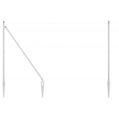 Vidaxl afrasteringspaal 13 pcs zilver staal