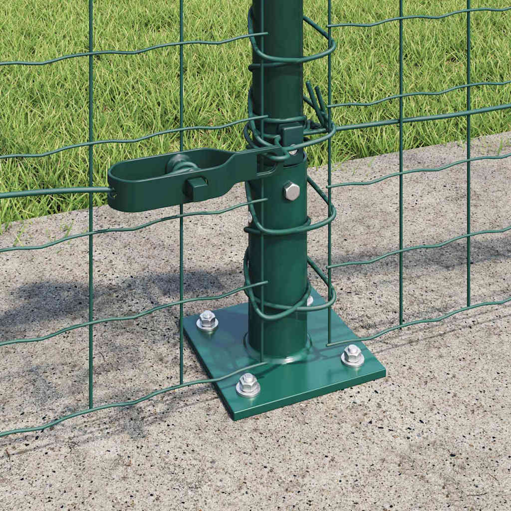 Poste valla vidaxl 13 piezas acero verde