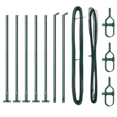 Vidaxl afrasteringspaal 7 pcs groen staal